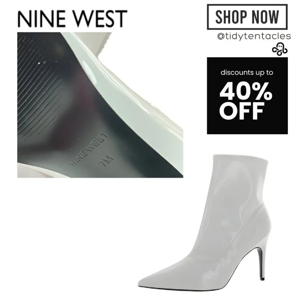 Nine West Jory‎ 3 Ankle Boots Booties Women's Size 7 in White